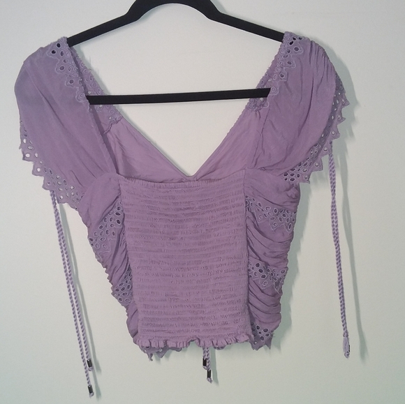 Free people Cecilia corset crop top blouse lilac berry - Picture 9 of 15